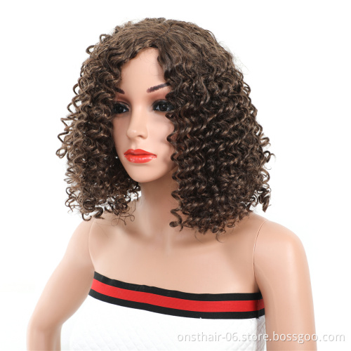 Onst Ombre Wigs Synthetic Hair Short Curly Bob Wig Natural Wavy Headband For Women Daily Party Cosplay Wig Heat Resistant